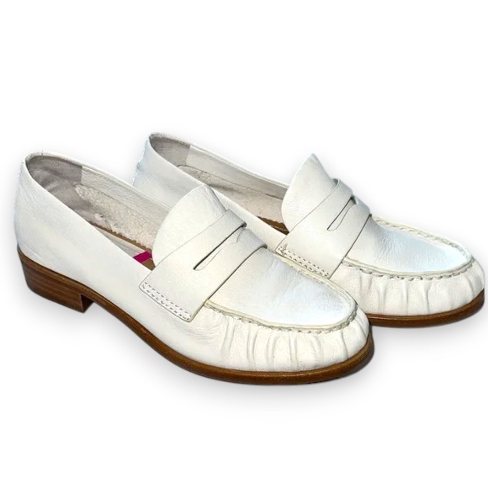 Rag & Bone Sid Leather Loafer Flats | Minimalist White Leather Slip-On | 36.5